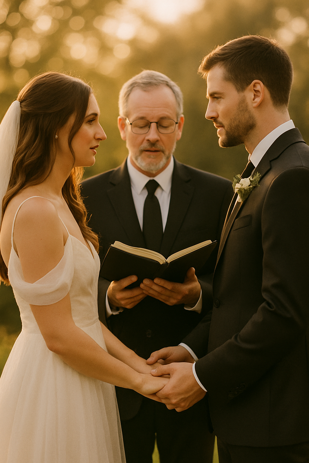 Officiant leading a couple through their vows